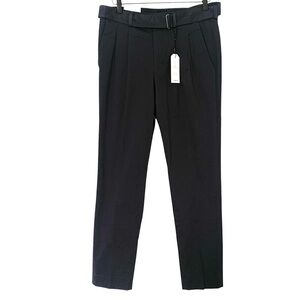 NWT Express 4 Way HyperStretch Pleated Front Blue Removable Belt Pants Womens 28